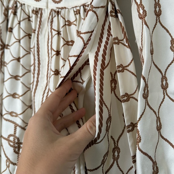 NWT Tory Burch Printed Gathered Silk-twill Maxi Dress - Neutrals $998 00 - Picture 6 of 11